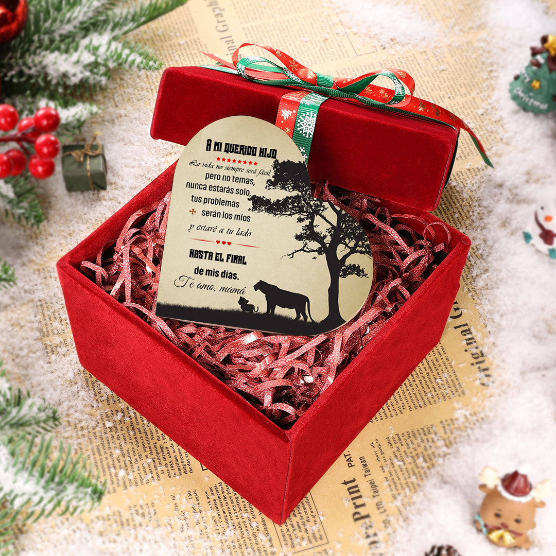 Candelero de corazón para hijo de mamá de madera de dos piezas sin candela-Jessemade ES