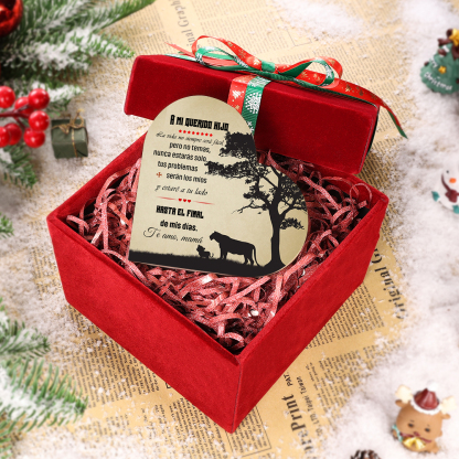 Candelero de corazón para hijo de mamá de madera de dos piezas sin candela-Jessemade ES