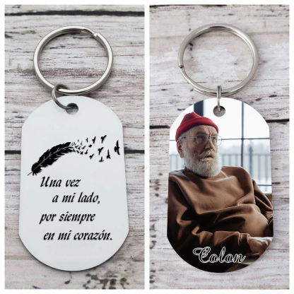 Llavero conmemorativo a un ser querido personalizado con foto y nombre-Jessemade ES