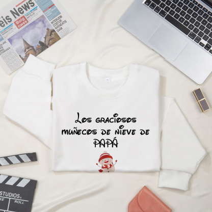 Familia-Sudadera "Muñecos de nieve" 2 nombres personalizados-Jessemade ES