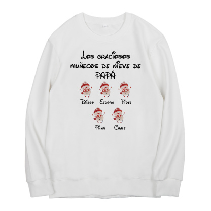 Familia-Sudadera "Muñecos de nieve" 6 nombres personalizados-Jessemade ES