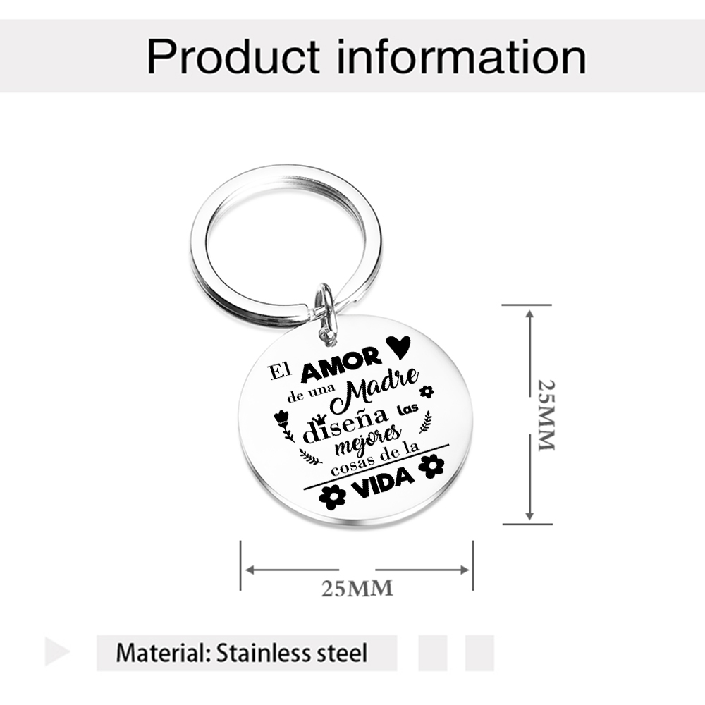 A mi mamá - Llavero de placa redonda "el amor de mamá diseña casa"-Jessemade ES
