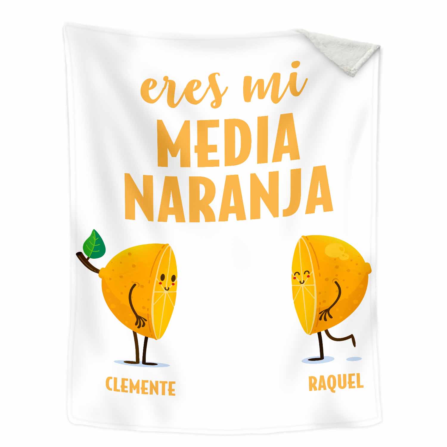 A mi querido/querida - Manta de buen calidad con media naranja y personalizada con 2 nombres-Jessemade ES