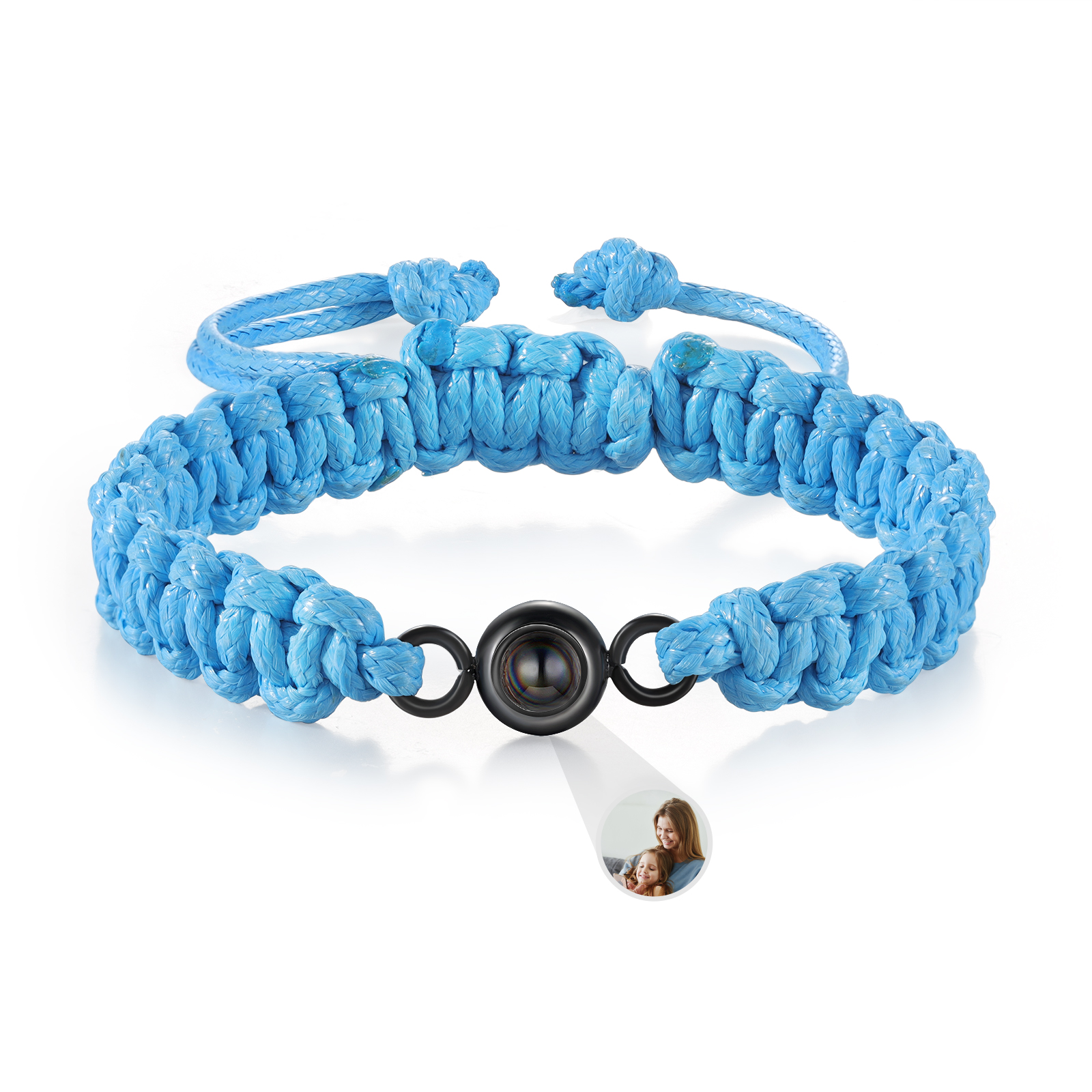 Pulsera de cuerda para familia con 2 fotos personalizadas para padres e hijos-Jessemade ES