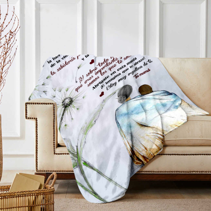 A mi hijo-Manta de buen calidad con frase amoroso de mamá a hijo-Jessemade ES