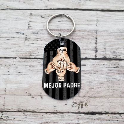 A mi papá-Llavero 1-7 Nombres Personalizados Puño con Puño-Jessemade ES