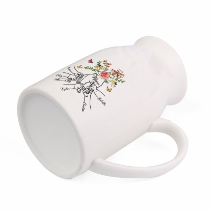 Florero de cerámica mano y manitos 2-8 nombres personalizados con texto decoración del hogar-Jessemade ES