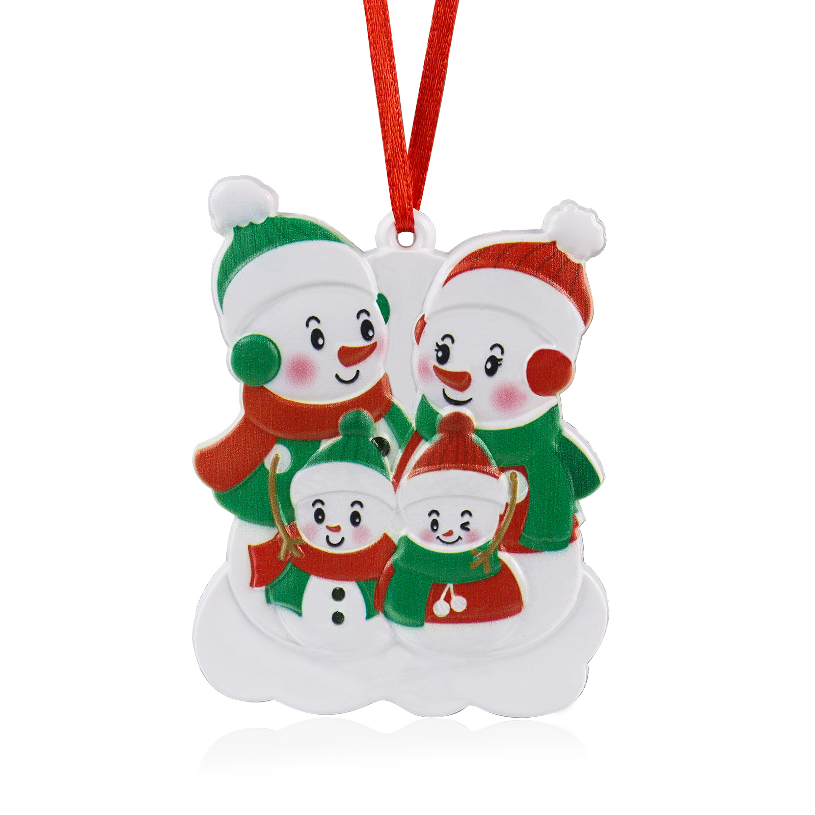 Navidad-Ornamento de resina con muñecos de nieve 4 nombres personalizados con texto adorno de árbol