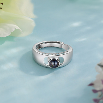 Anillo con proyección de foto anillo ajustable-Jessemade ES