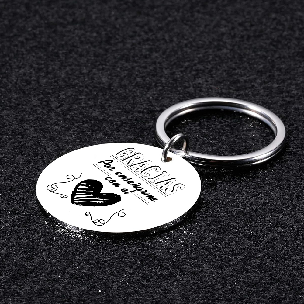 Llavero a profe gracias por enseñarme con el corazón -Jessemade ES