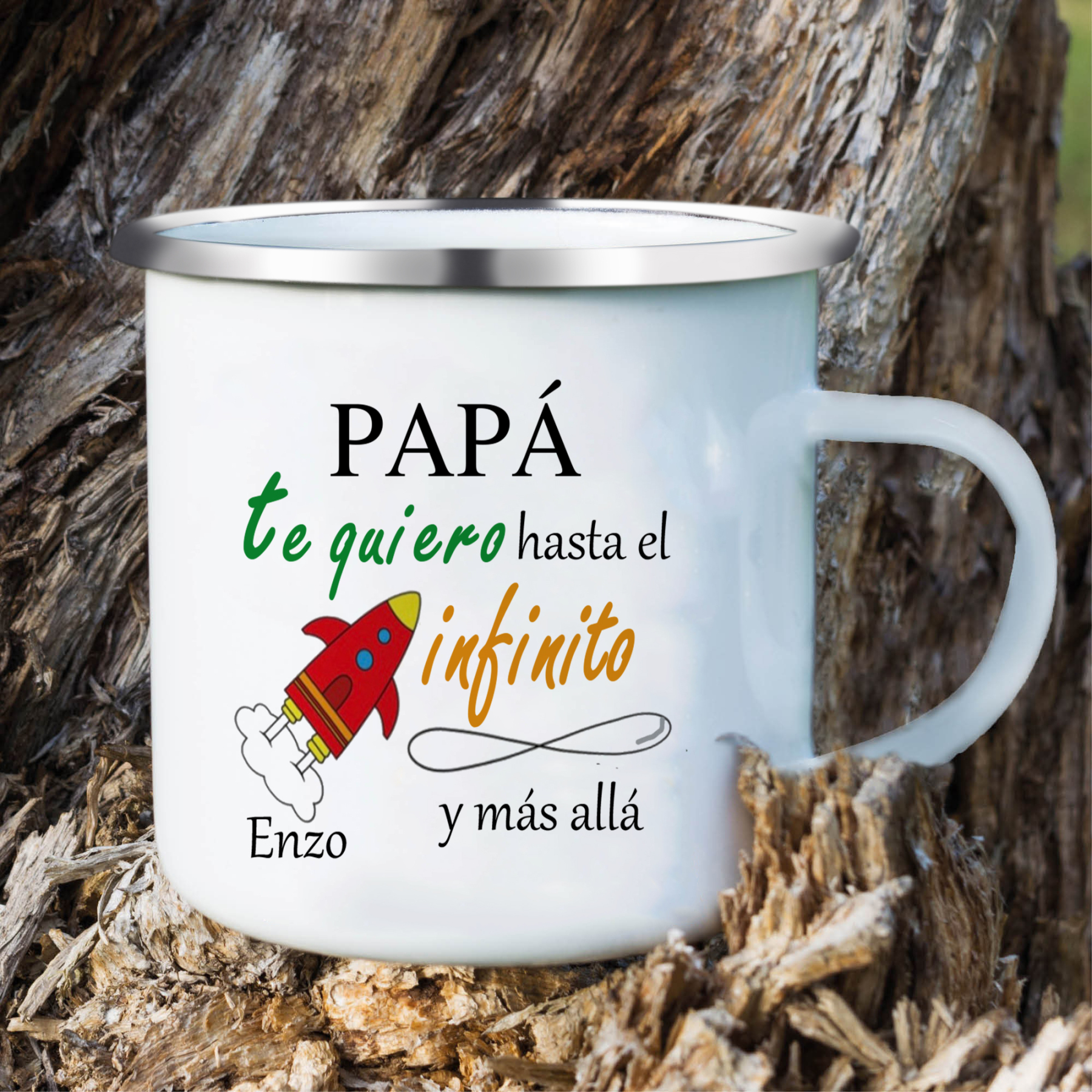 Taza para papá con 1 nombre personalizado-Jessemade ES