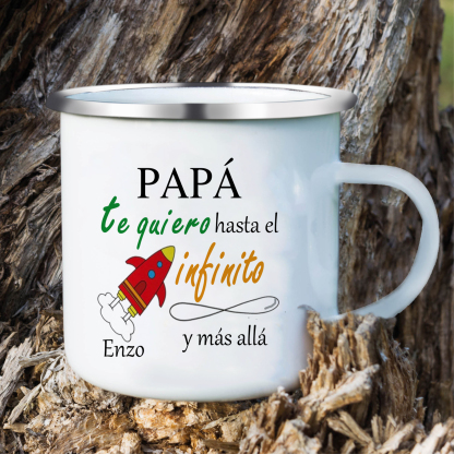 Taza para papá con 1 nombre personalizado-Jessemade ES