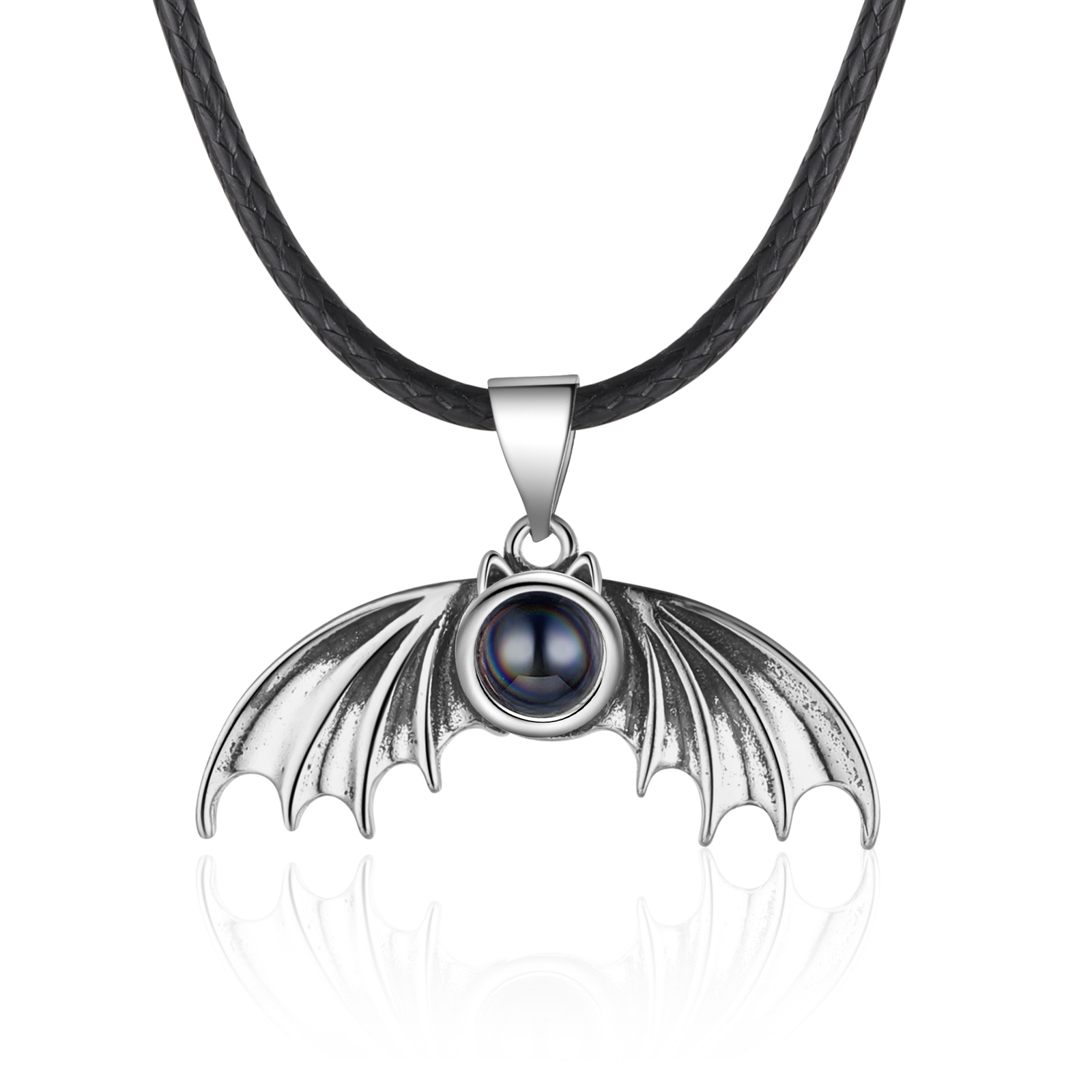 Collar para pareja de alas de ángel con proyección de foto en color-Jessemade ES