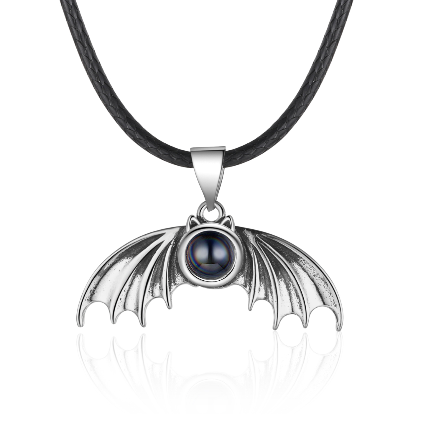 Collar para pareja de alas de ángel con proyección de foto en color-Jessemade ES