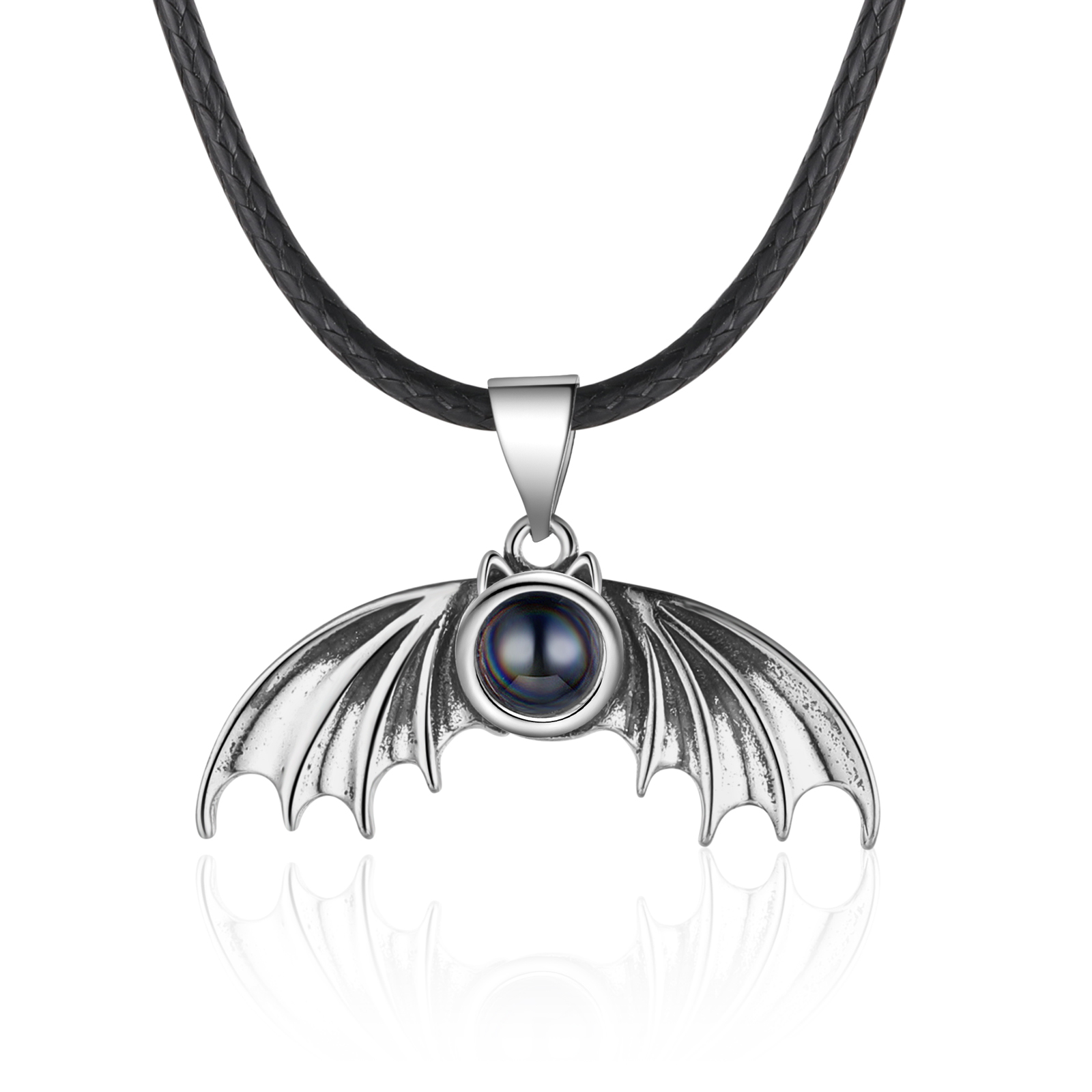 Collar para pareja de alas de ángel con proyección de foto en color-Jessemade ES