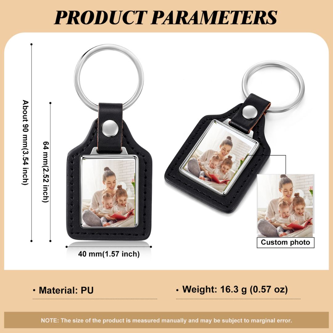 A mi mamá - Llavero de cuero personalizado con 1 foto-Jessemade ES