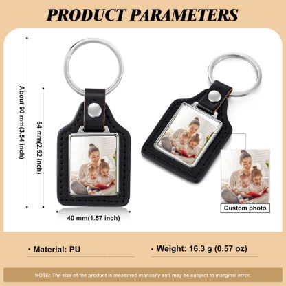 A mi mamá - Llavero de cuero personalizado con 1 foto-Jessemade ES