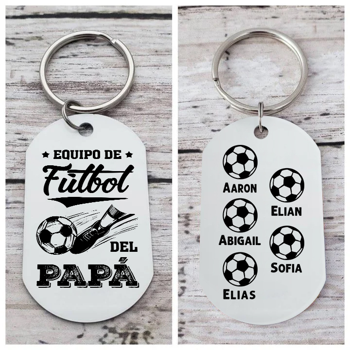 A mi papá-Llavero 1-7 Nombres Personalizados EQUIPO DE FÚTBOL DEL PAPÁ-Jessemade ES