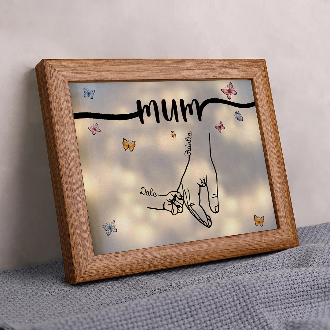 A mi mamá-Marco de 2-7 nombres y 1 texto personalizados de madera-Jessemade ES