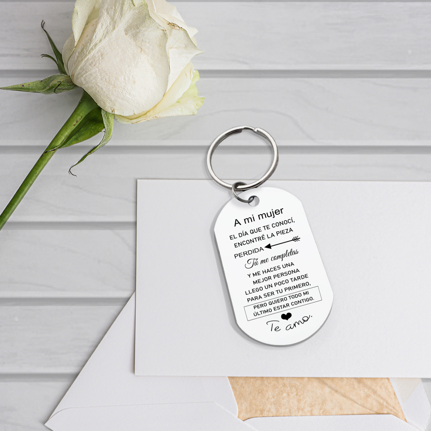 Llavero a mi mujer para pareja "Eres mi pieza perdida" 1 foto personalizada