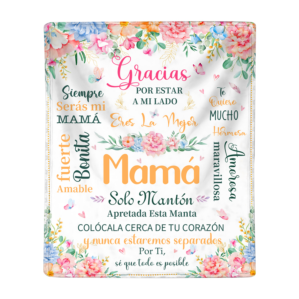 A mi mamá-Manta de buen calidad con frase amoroso-Jessemade ES