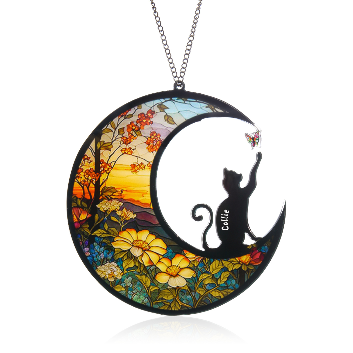 Navidad-Silueta de Perro o Gato Ornamento Navideño 1 nombre personalizado