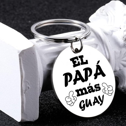 A mi papá-Llavero de placa redonda "papá más guay"-Jessemade ES