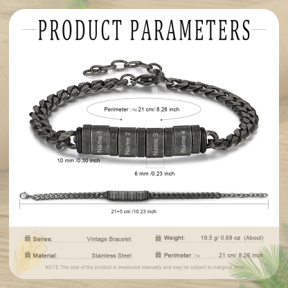 2-5 Nombres Personalizados Pulsera de Cadena Aros Personalizados de Nombres de Acero Inoxidable-Jessemade ES