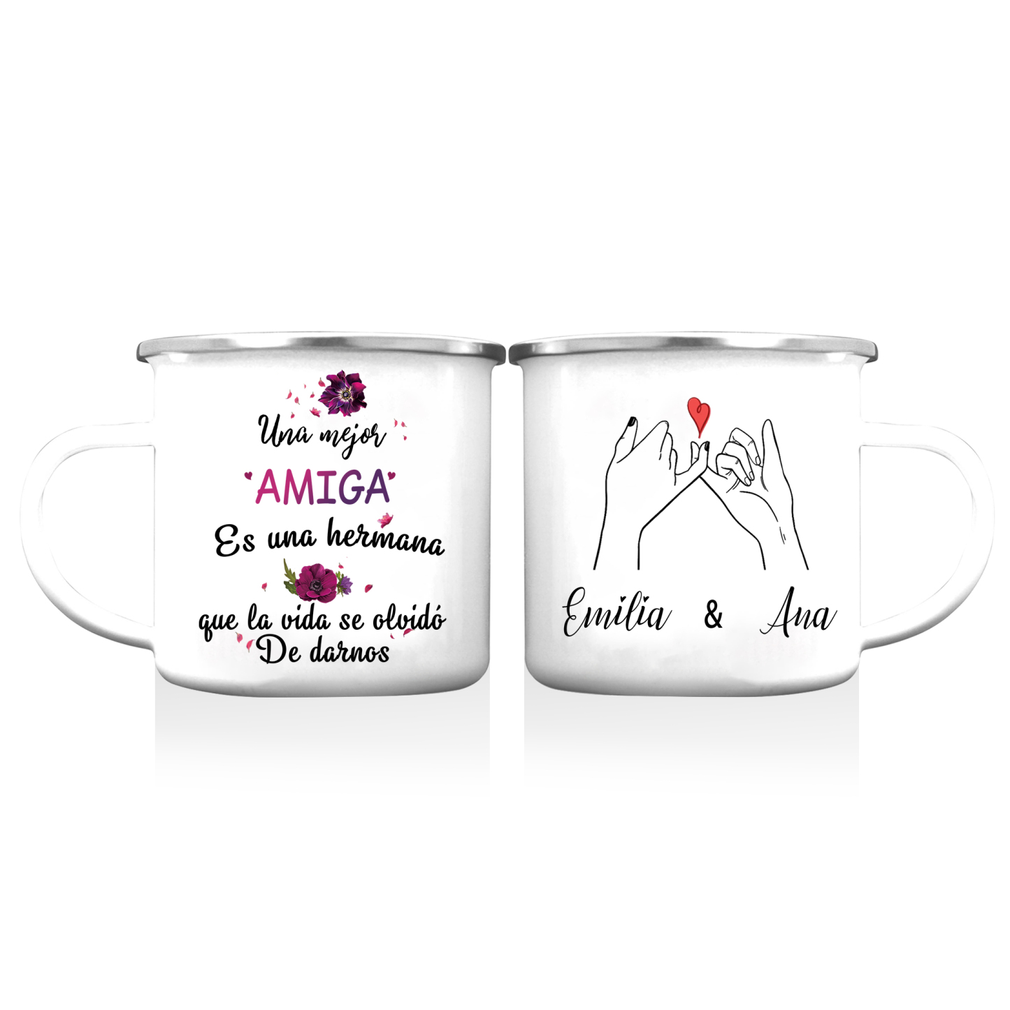 Taza para amigas pinky swear 2 nombres personalizados-Jessemade ES