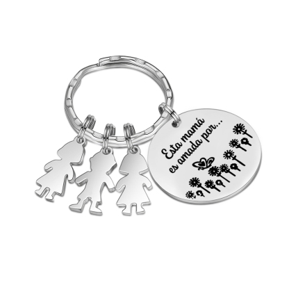 A mi mamá - Llavero con 3 nombres personalizados en "niños"-Jessemade ES
