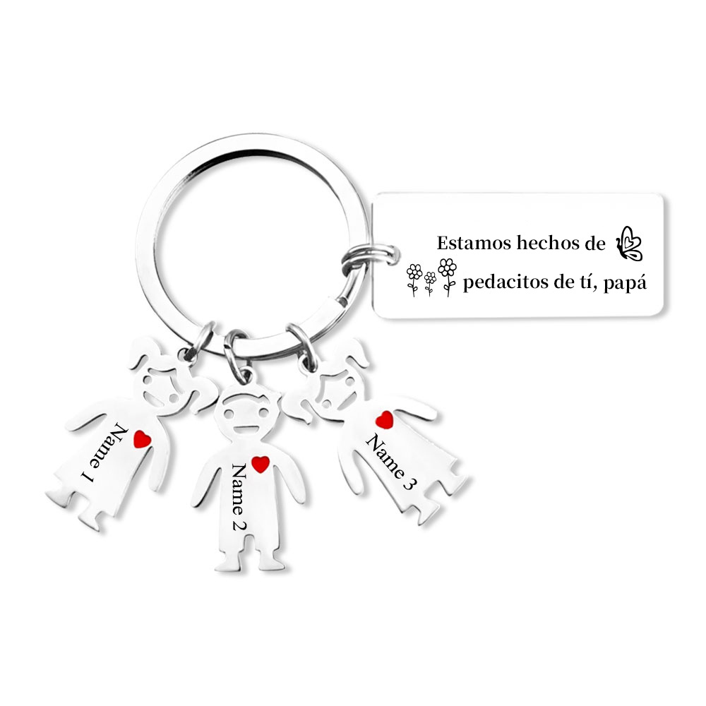 A mi papá - Llavero con 1-6 nombre personalizado en "niños"-Jessemade ES