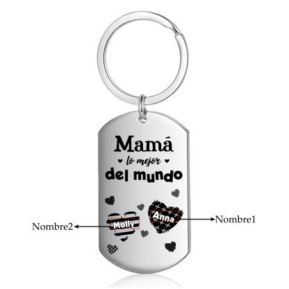A mi mamá-Llavero 1-6 Nombres Personalizados CORAZONES-Jessemade ES