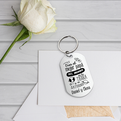 A mi papá-Llavero Personalizado EL MEJOR PAPÁ 1 Texto -Jessemade ES