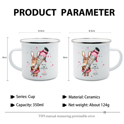 Vuelta al cole-Taza para niños "conejita" con 1 nombre personalizado