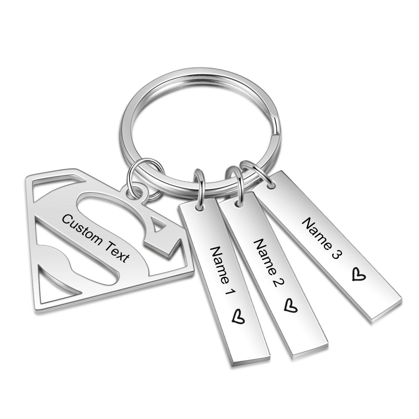 A mi papá - Llavero Superman con 3 nombres personalizados con texto-Jessemade ES