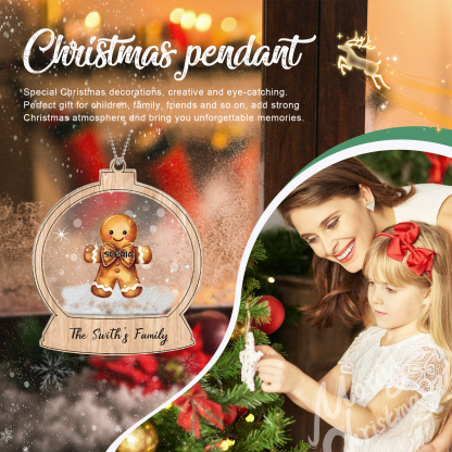 Navidad-Ornamentos Navideños de Acrílico Bola de Cristal 1 Nombre con Texto Personalizados