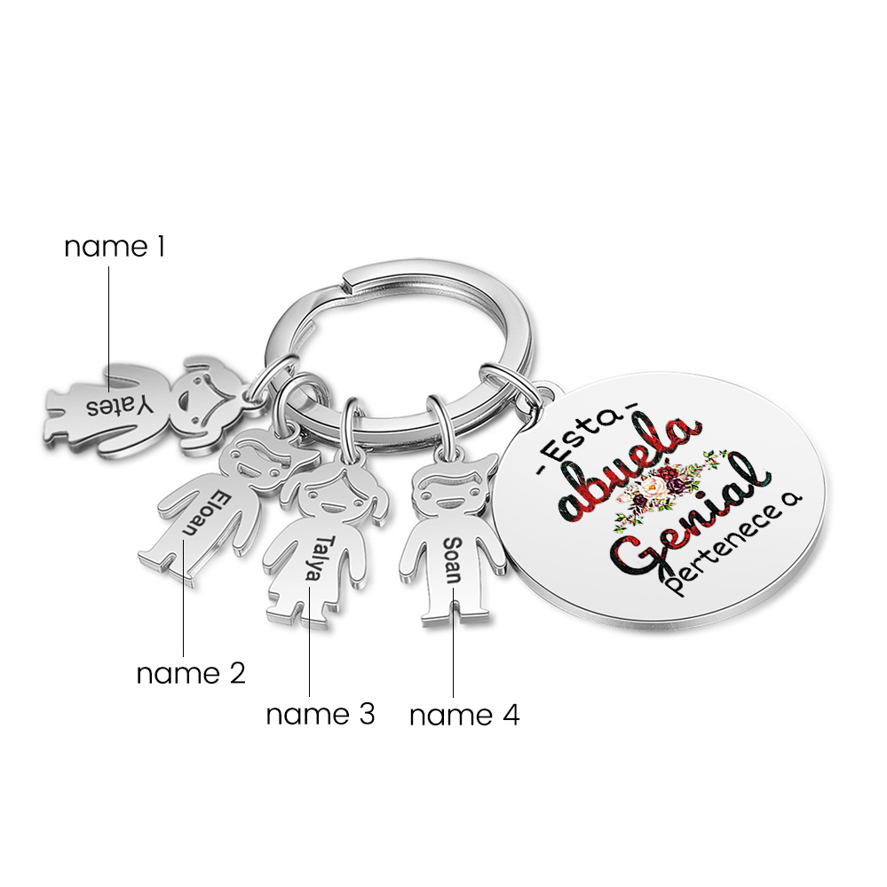 A mi abuela - Llavero con 1-5 nombres personalizados en "niños"-Jessemade ES