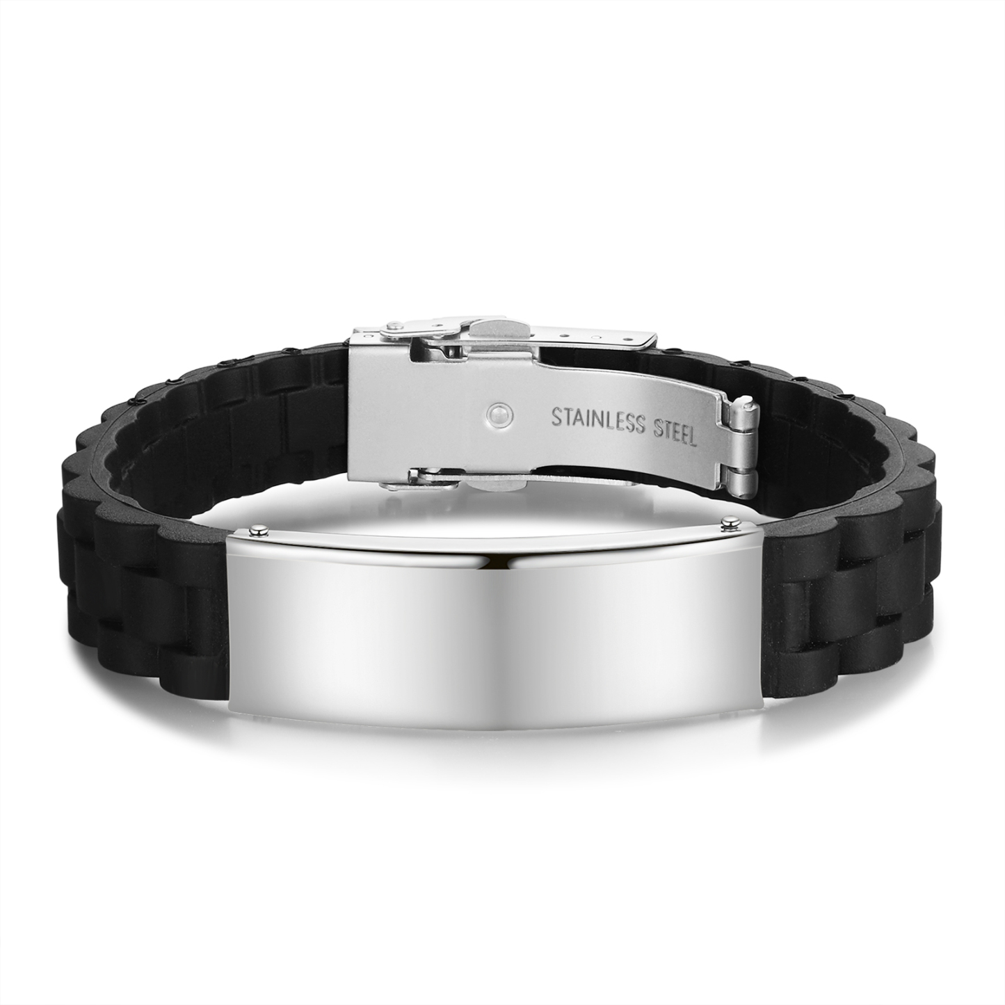 Pulsera personalizada con 1 texto y 1 foto para hombre-Jessemade ES