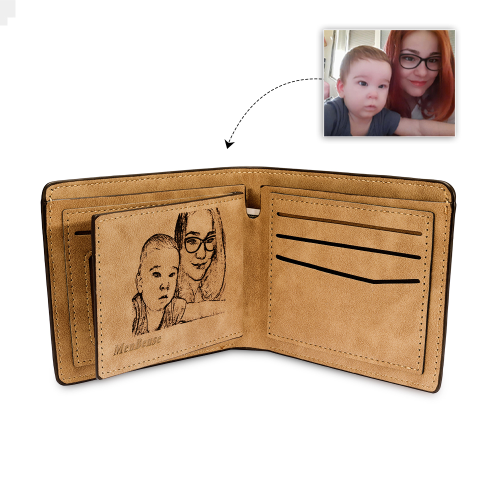A mi papá-Cartera 2-5 nombres, foto y 3 textos personalizados billetera clásica puño a puño -Jessemade ES