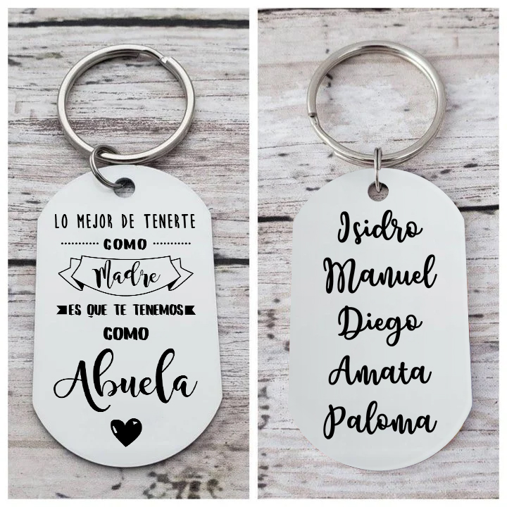 A mi abuela - Llavero 1-5 Nombres Personalizado LA MEJOR ABUELA-Jessemade ES