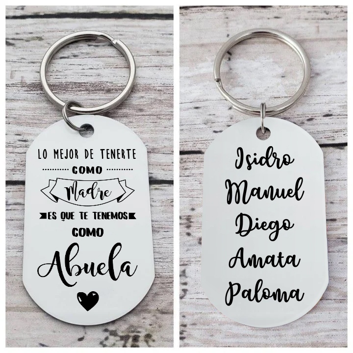 A mi abuela - Llavero 1-5 Nombres Personalizado LA MEJOR ABUELA-Jessemade ES