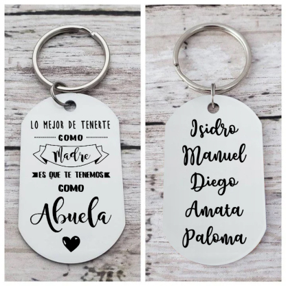 A mi abuela - Llavero 1-5 Nombres Personalizado LA MEJOR ABUELA-Jessemade ES