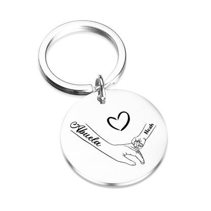 A mi abuela - Llavero 1-6 Nombres Personalizado MANOS COGIDAS-Jessemade ES