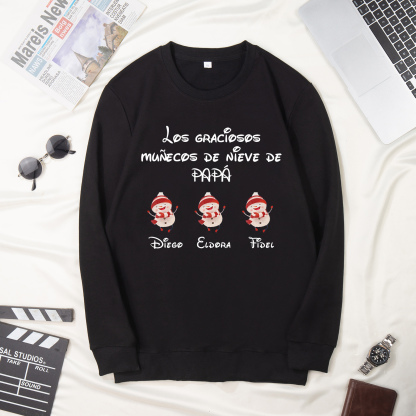 Familia-Sudadera "Muñecos de nieve" 4 nombres personalizados-Jessemade ES