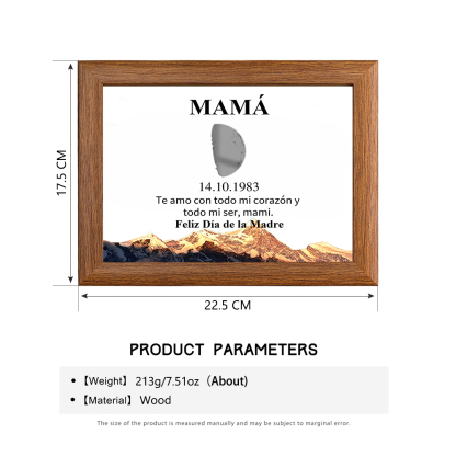 A mi mamá-Marco de luna del día que nació personalizado con fecha y texto con lámpara-Jessemade ES