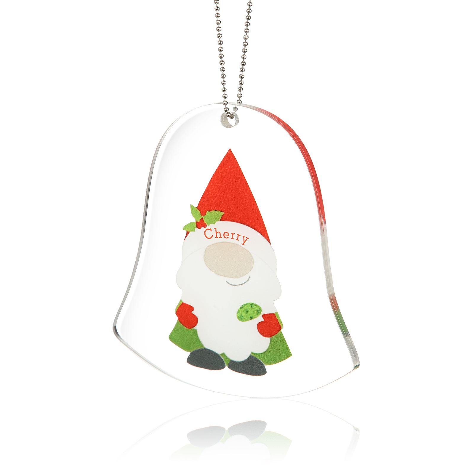 Navidad-Ornamento navideño de acrílico genios en forma de campanilla con 1 nombre personalizado