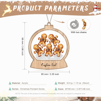 Navidad-Ornamentos Navideños de Acrílico Bola de Cristal 5 Nombres con Texto Personalizados