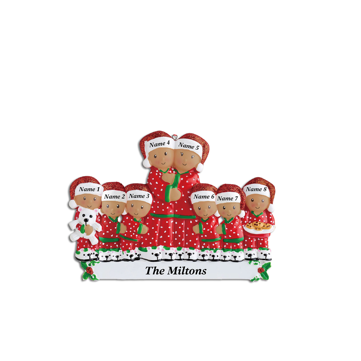 Navidad-Muñecos Piel Bronceada Ornamentos Navideños Familiar 8 Nombres