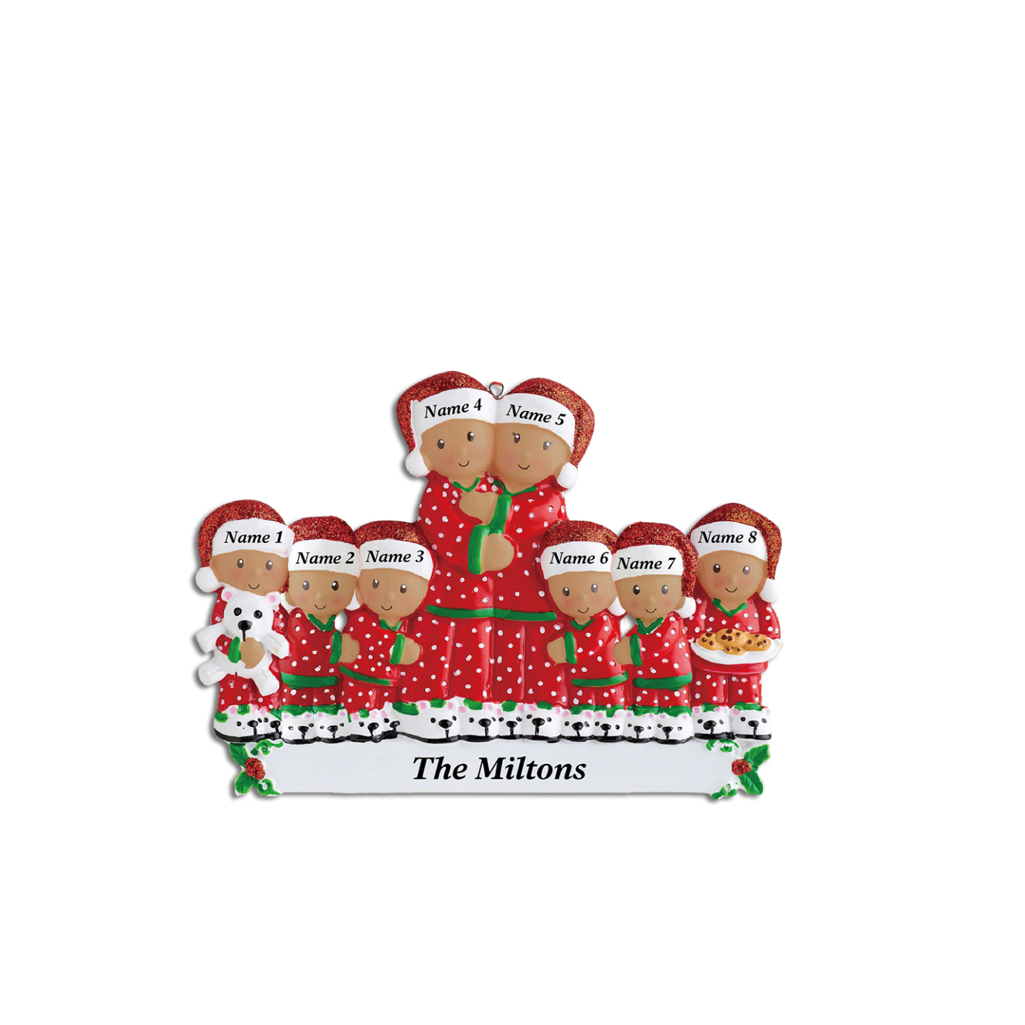 Navidad-Muñecos Piel Bronceada Ornamentos Navideños Familiar 8 Nombres