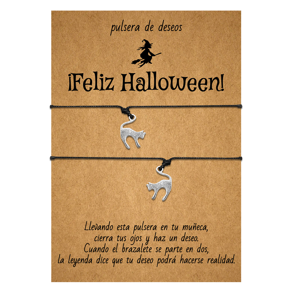 Pulsera de deseos-Unidad de 2 pulseras de gato🐈 ¡Feliz Halloween!-Jessemade ES